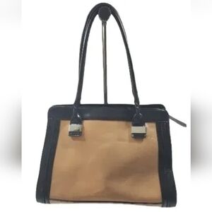 Giani Bernini Two-Tone Glazed Tote Hand Bag Leather Purse.